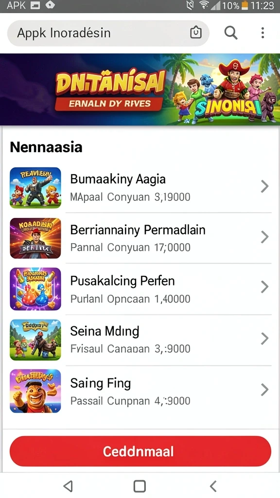 indaaa - Gambar tampilan awal permainan INDAAA yang menarik.
